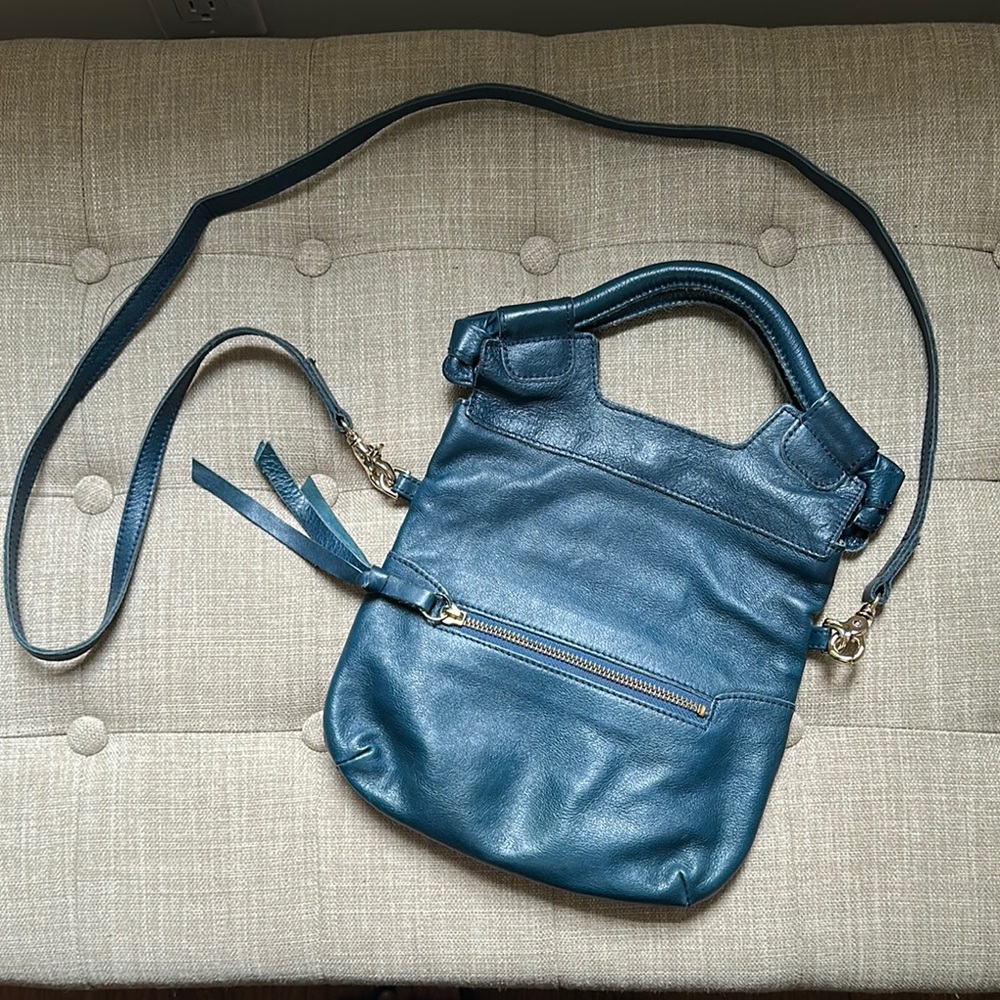 Foley & Corinna Navy Blue Buttery Soft Leather Crossbody Bag